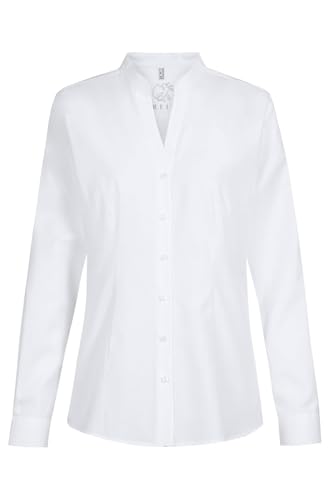 Greiff Corporate Landhaus Damen Bluse Langarm V-Neck Regular Weiß 54 von Greiff