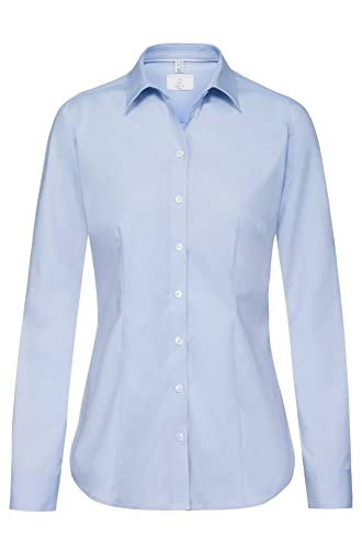 Greiff Corporate Wear Premium Damen Bluse Regular Fit Langarm Hellblau Modell 6592 Größe 34 von GREIFF