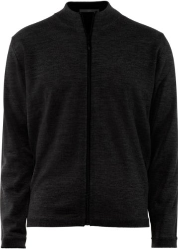 Greiff Corporate Wear STRICK Herren Strickjacke Langarm Stehkragen Reißverschluss Regular Fit Schurwollmix mulesingfrei OEKO TEX® Schwarz M von GREIFF