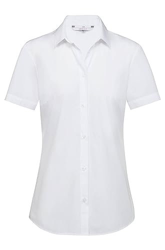 Greiff Corporate Wear Simple Damen Bluse Regular Fit Kurzarm Weiss Modell 6599 Größe 40 von Greiff
