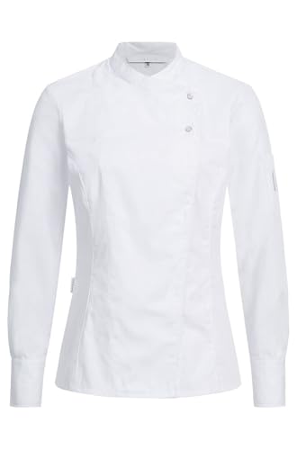 Greiff Gastro Moda Damen Cuisine Premium Kochjacke Regular-Fit Weiß Satinstreifen L von Greiff