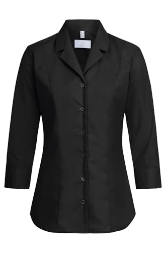 Greiff Corporate Basic Damen Bluse 3/4 Kent Regular-Fit Schwarz 34 von GREIFF