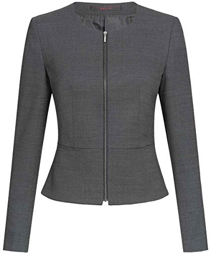 Greiff Größe 42 Corporate Wear Modern with 37.5 Damen Blazer Slim Fit Schwarz Pinpoint Modell 1427 von GREIFF