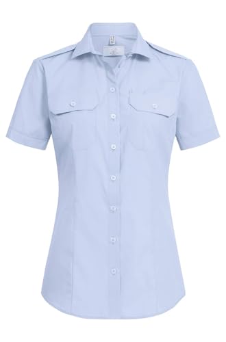 Greiff Corporate Wear Simple Damen Pilotbluse Kurzarm New-Kentkragen Regular Fit Baumwollmix Oeko TEX® Pflegeleicht Hellblau 48 Greiff Corporate Wear Simple Damen Pilotbluse Kurzarm New-Kentkragen Regular Fit Baumwollmix Oeko TEX® Pflegeleicht Hellblau 48 von Greiff