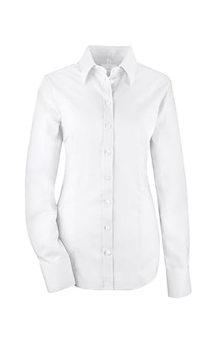 Greiff Leasing Damen Business-Bluse Langarm Kent Slim-Fit Weiß 40 von GREIFF