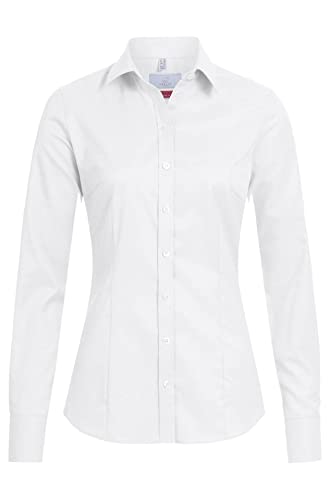 Greiff Modern with 37.5® Damen Bluse Langarm Kent Slim-Fit Weiß 40 von Greiff
