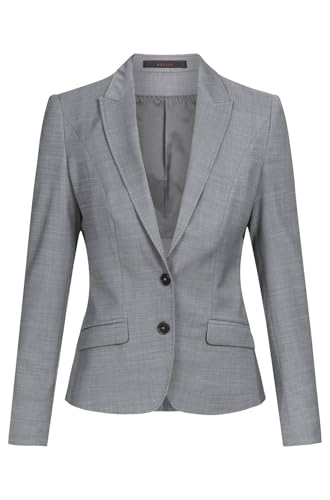 Greiff Modern with 37.5® Damen Business-Blazer Slim-Fit Hellgrau 42 von GREIFF