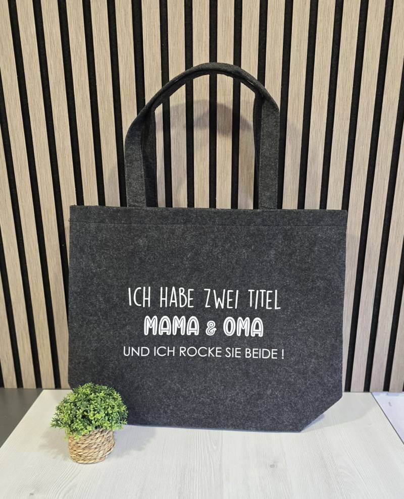 Filztasche/Einkaufstasche Mama/Oma , Geschenk Zu Muttertag von GreissTextildruck