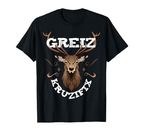 Greiz Kruzifix Trachtenshirt Herren Grantler T-Shirt Greiz Kruzifix Trachtenshirt Herren Grantler T-Shirt von Greiz Kruzifix Hirsch