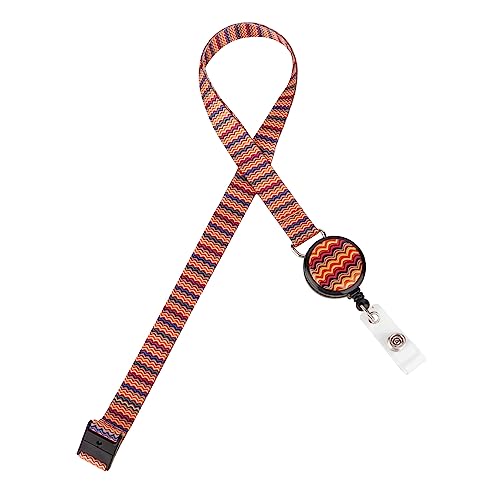 Einziehbare Ausweisrolle und Umhängeband, Sicherheitsfunktion, geriffeltes Muster, für Ausweise/USB/Zugangskarte/Schlüsselhalter von Grekywin