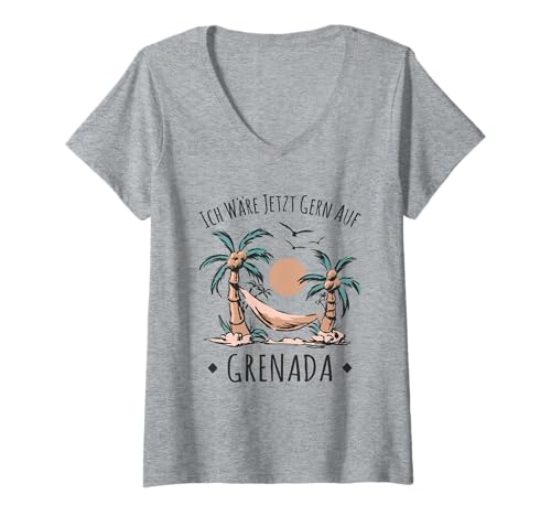 Damen Reiseliebhaber Urlaub Gadgets Reise Wandern Souvenir Grenada T-Shirt mit V-Ausschnitt Damen Reiseliebhaber Urlaub Gadgets Reise Wandern Souvenir Grenada T-Shirt mit V-Ausschnitt von Grenada Souvenir und Reiseliebhaber Geschenk