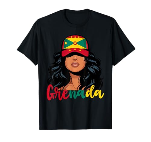 Grenadisches Mädchen Grenada Flagge Stolze Grenadische Frauen T-Shirt Grenadisches Mädchen Grenada Flagge Stolze Grenadische Frauen T-Shirt von Grenada for Girls and Women Grenadian Outfit