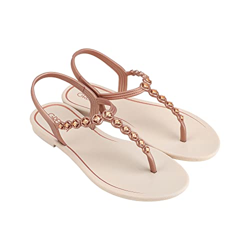 Grendha Damen CACAU PRECIOSA Sand AD, Off White/Rose METALLIC, 40 EU Schmal von Grendha