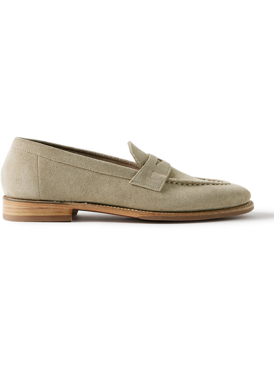 Grenson - Floyd Suede Penny Loafers - Men - Neutrals - UK 10.5 von Grenson