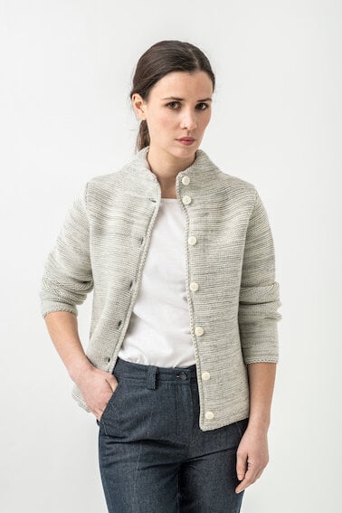 Grenz/gang Damen Strickjacke ELLY aus Schurwolle (kbT) - mouliné von Grenz/gang