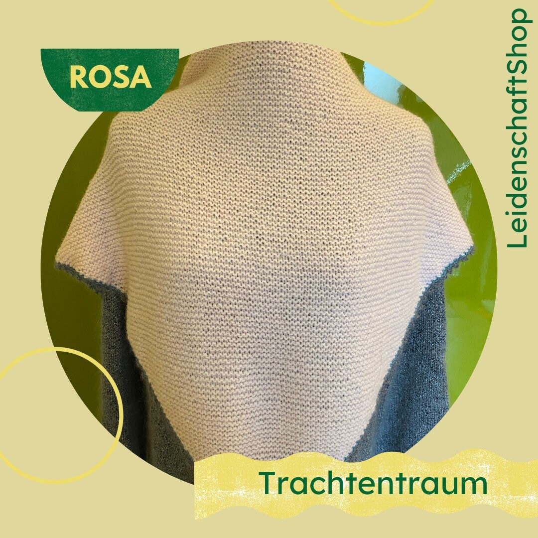 Handgestrickter Trachten-Tuch, Rosa Handgestrickter Trachten-Tuch, Rosa von GrenzzeitenShop