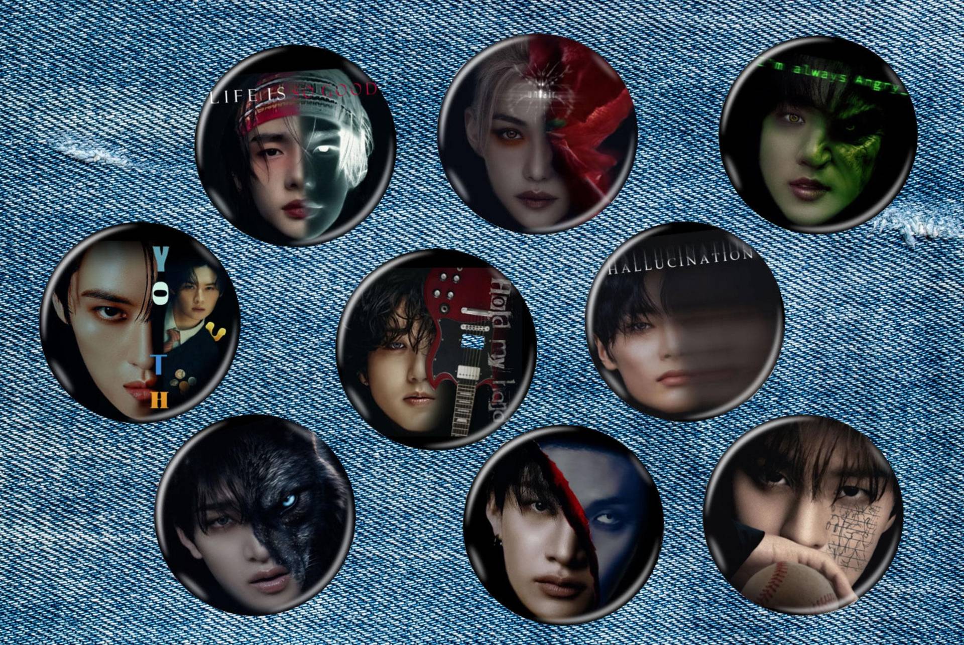 Buttons, Stray Kids, Felix, Bang Chan, Changbin, Seungmin, Han, Lee Know, I.n., Hyunjin von GretSusann