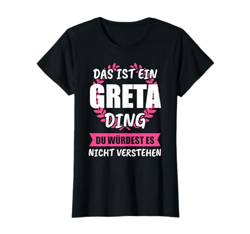 Greta & Namen Geschenke Damen T-Shirt Schwarz S Klassisch Halbarm Rundhals-Ausschnitt Geburtstag T-Shirt Greta & Namen Geschenke Damen T-Shirt Schwarz S Klassisch Halbarm Rundhals-Ausschnitt Geburtstag T-Shirt von Greta & Namen Geschenke
