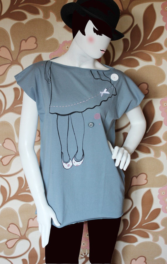 Handbemaltelizabeth Handbemaltes Und Handgenähtes Baumwolltop von GretaPigattocouture