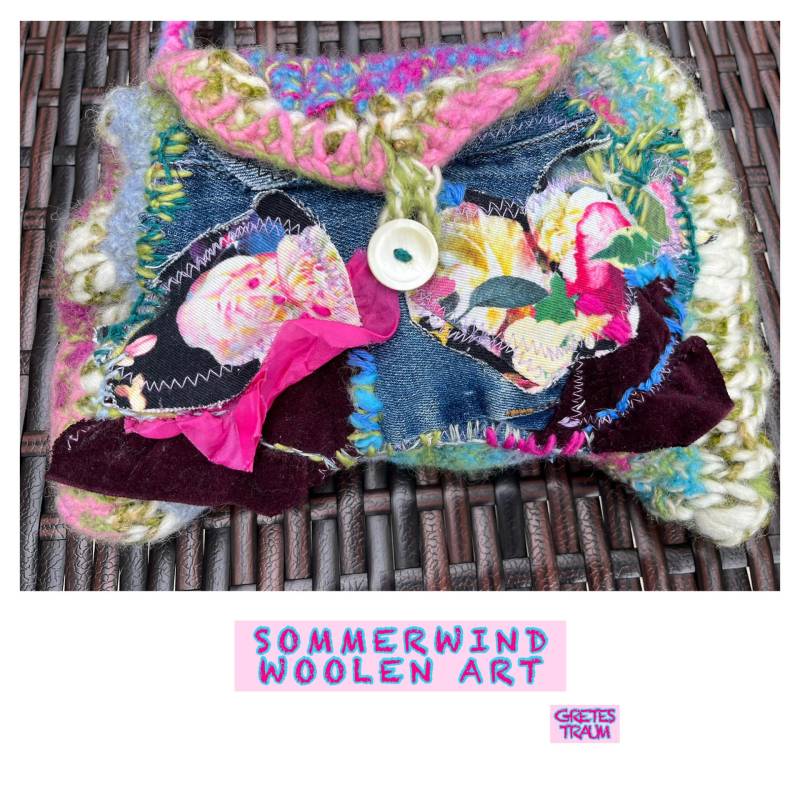 Tasche, Boho, Bunt, Unikat Handgemacht, Sommerwind, Nachhaltig, Geschenke Frauen, Woolen Art, Filz, Wolle von GretesTraum