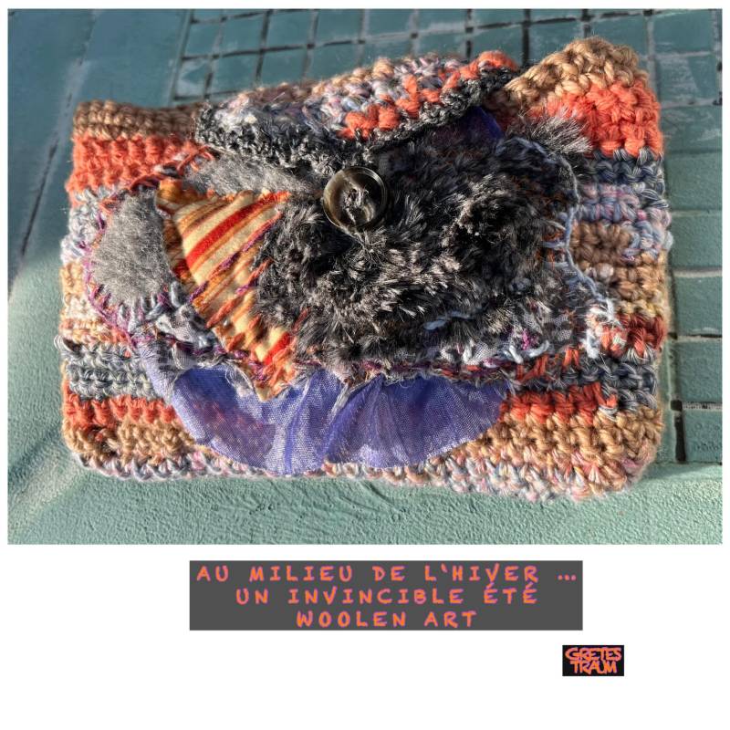 Tasche, Schmuck, Kosmetik, Boho, Gelb Orange Grau, Unikat Handgemacht, Au Milieu De L'hiver ..., Hommage Camus, Geschenke Frauen, Weihnachten von GretesTraum