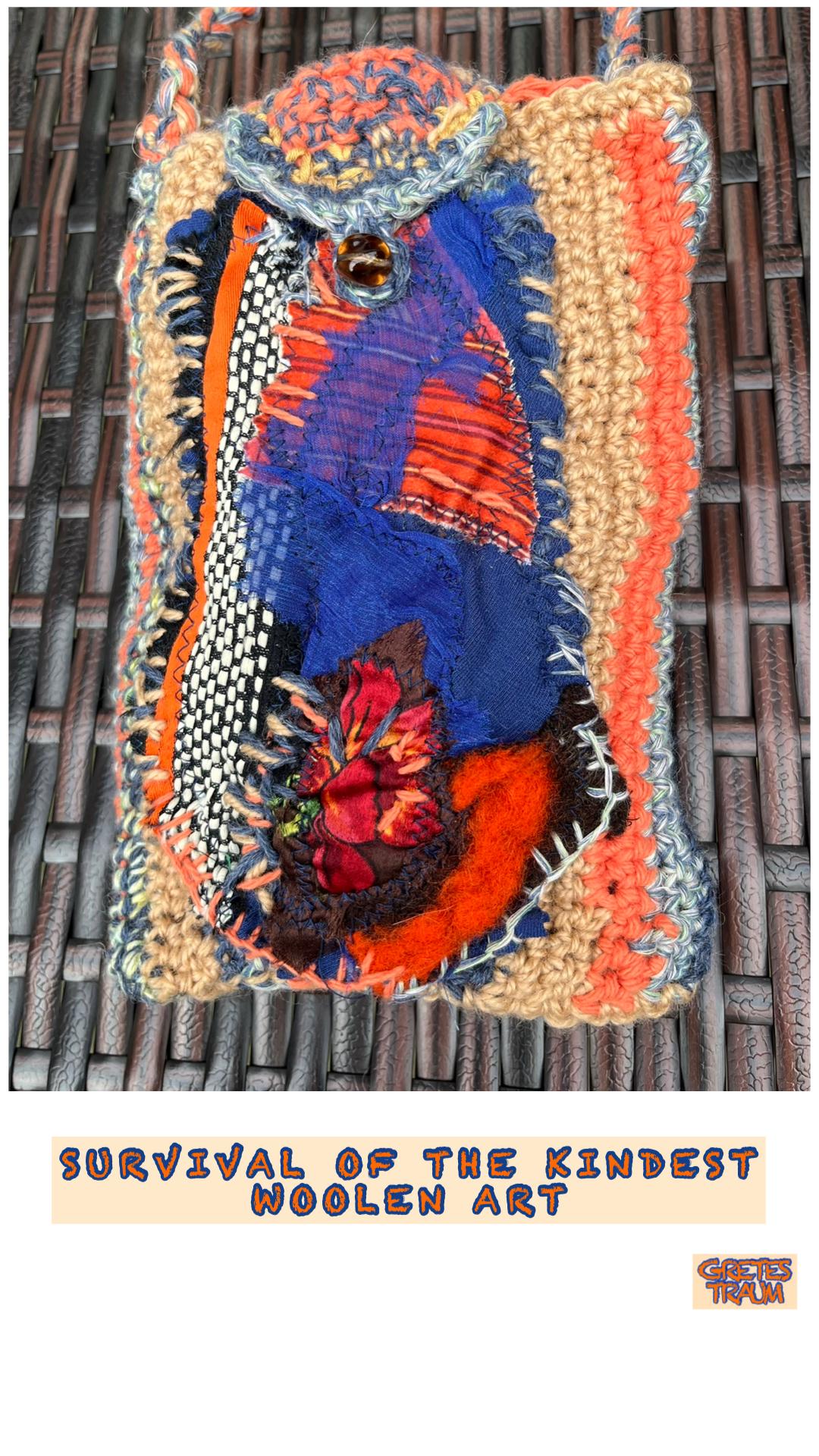 Tasche, Unikat Handgemacht, Boho, Gehäkelt, Survival Of The Kindest, Unique, Woolen Art, Nationalpark, Folk Geschenke Frauen, Upcycling von GretesTraum