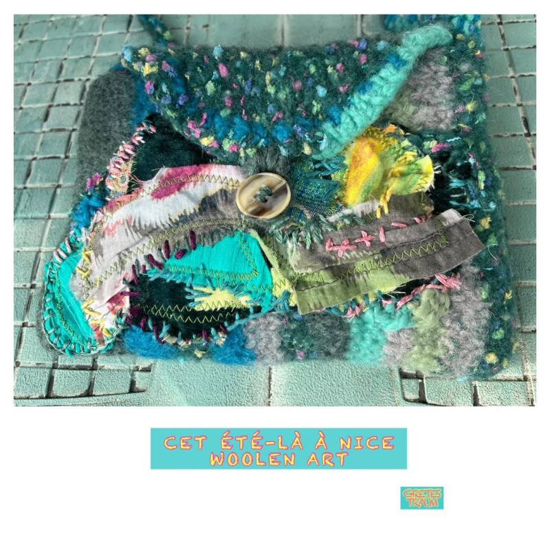 Tasche, Unikat Handgemacht, Boho, Grün, Türkis, Cet Été-Là À Nice, Upcycling, Nachhaltig, Ethno, Geschenke Frauen von GretesTraum