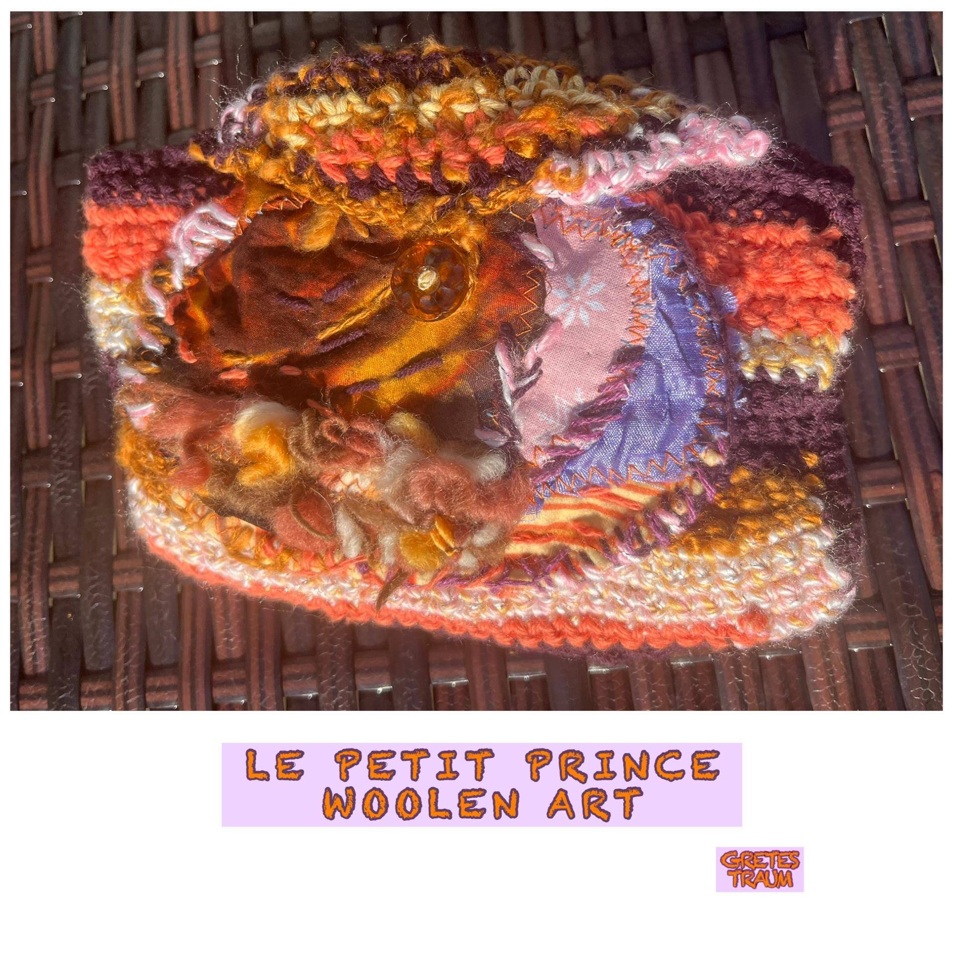 Tasche, Unikat Handgemacht, Boho, Kosmetik, Schmuck, Gehäkelt Le Petit Prince, Unique Art, Geschenke Frauen, Weihnachten, Upcycling, Ethno von GretesTraum