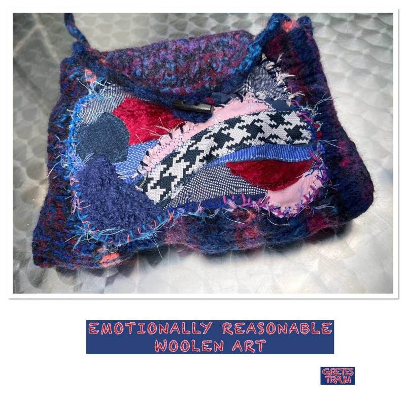 Tasche, Unikat Handgemacht, Boho, Rot Blau, Emotionally Reasonable, Upcycling, Geschenke Frauen, Unique Art, Ethno, Folk Nachhaltig von GretesTraum