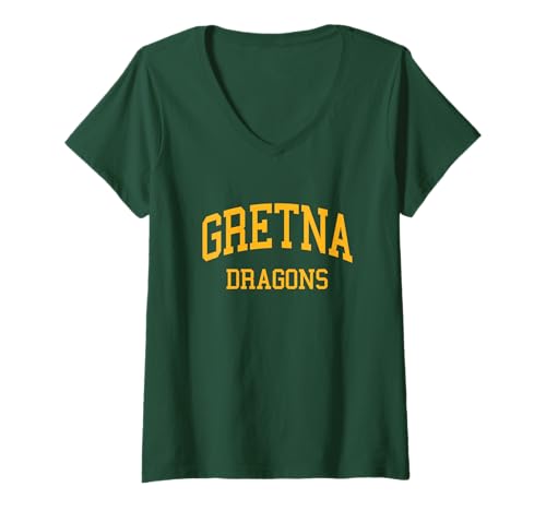 Damen Gretna Gymnasium HS Gretna NE Retrosport T-Shirt mit V-Ausschnitt Damen Gretna Gymnasium HS Gretna NE Retrosport T-Shirt mit V-Ausschnitt von Gretna High School T-Shirts & Gifts