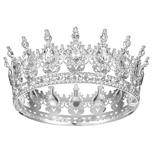 1 Stück Prinzessin Tiara Kristall Krone Damen Vintage Tiara Krone für Frauen Glitzernde Braut Diadem Haarschmuck für Brautkrone,Hochzeit,Abschlussball,Festzug Geburtstag Party(Weiß) von Grevosea