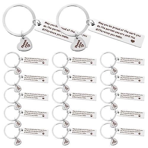 Ruhestand Geschenk Frauen 20 stück kollegen abschiedsgeschenk Schlüsselanhänger Dankeschön Metall Keychain,Mögen Sie stolz auf Ihre Arbeit sein für Lehrer Berater Arzt Krankenschwester von Grevosea