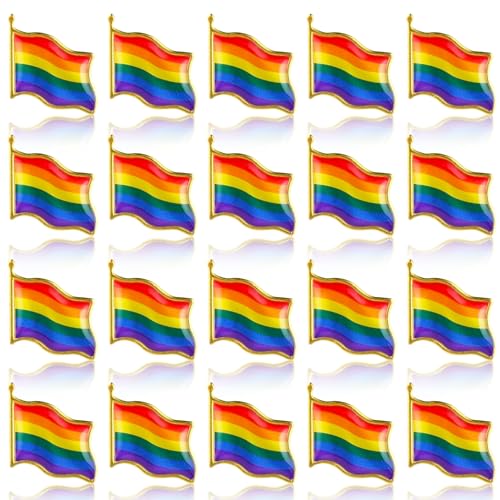 Grevosea 20 Stück LGBT Pins Anstecker Regenbogen Broschen,Gay Pride Pins LGBT Pride Regenbogen Broschen Homosexuell Stolz Broschen Progress Flag Anstecknadel Für Männer Frauen Kleidung Und Taschen von Grevosea