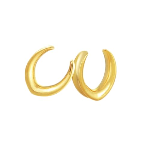 Grewod Ohr Piercings, Edelstahl Gold Ohr Tunnel Damen und Herren Flesh Tunnel Ohr Plug Ohr Expander Schmuck 22MM, 1 Paar von Grewod