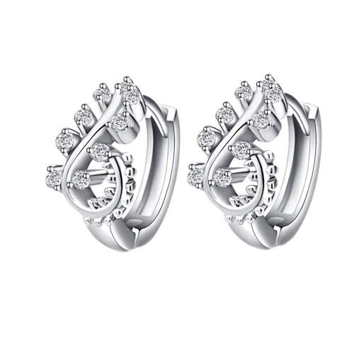 Grewod Ohrringe Damen Elegant, 18 Karat Weißgold 750 Creolen mit Blatt Weiß Rund Moissanit Creolen Grewod Ohrringe Damen Elegant, 18 Karat Weißgold 750 Creolen mit Blatt Weiß Rund Moissanit Creolen von Grewod