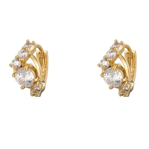 Grewod Ohrringe Frau, Gelbgold 9K Retro Weiß Rund Moissanit Edelstein Creolen Nickelfrei Ohrschmuck Grewod Ohrringe Frau, Gelbgold 9K Retro Weiß Rund Moissanit Edelstein Creolen Nickelfrei Ohrschmuck von Grewod