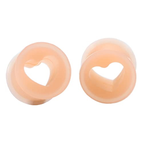 Grewod Tunnel, Silikon Hautfarbe Herz Form Ohr Tunnel Damen Herren Flesh Tunnel Ohr Plug Ohr Expander Piercing Schmuck 10MM, 2 Stk Grewod Tunnel, Silikon Hautfarbe Herz Form Ohr Tunnel Damen Herren Flesh Tunnel Ohr Plug Ohr Expander Piercing Schmuck 10MM, 2 Stk von Grewod