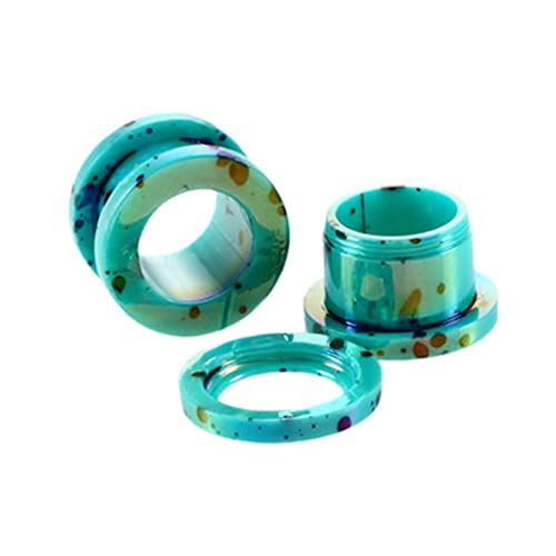 Grewod Tunnel Ohrring, Acryl Grün Creolen mit Punkt Muster Herren und Damen Flesh Tunnel Ohr Plug Ohr Expander Piercing Schmuck 6MM, 2 Stück Grewod Tunnel Ohrring, Acryl Grün Creolen mit Punkt Muster Herren und Damen Flesh Tunnel Ohr Plug Ohr Expander Piercing Schmuck 6MM, 2 Stück von Grewod