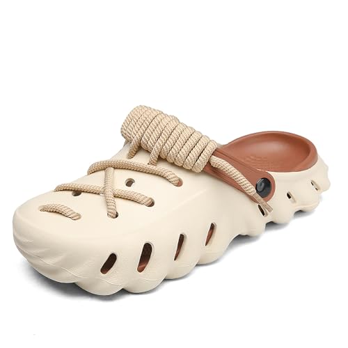 Grexenta Gartenschuhe Unisex Gummi Clogs Herren Damen Leicht Hausschuhe Männer Gartenschuhe Superweiche Sandalen (Khaki,40/41) von Grexenta
