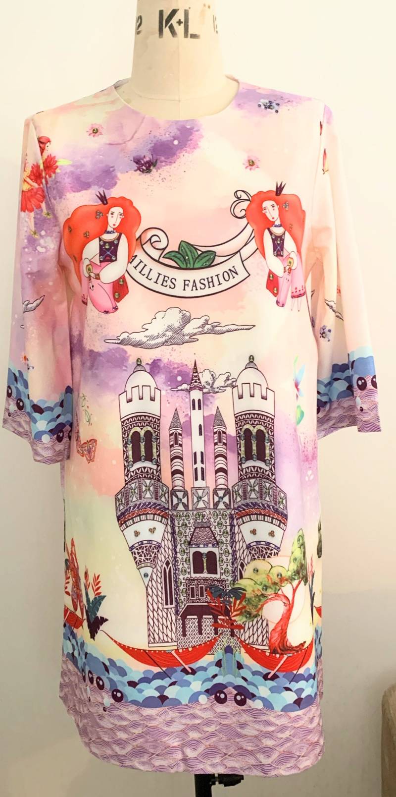 Schloss Print A-Linie Mini Kleid von GreyCultureStudio