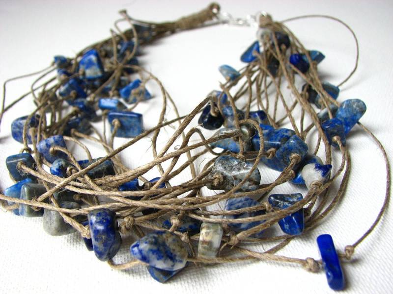 Tiefsee - Lapis Lazuri Leinenkette Tiefsee - Lapis Lazuri Leinenkette von GreyHeartOfStone