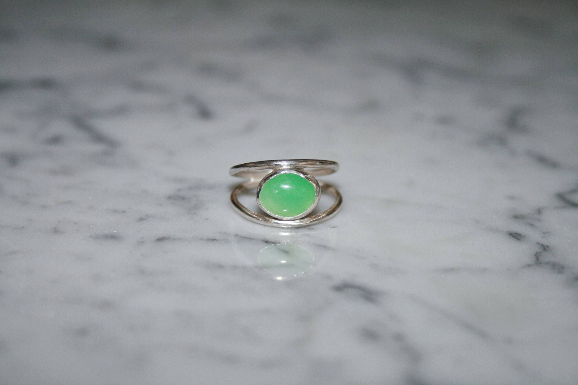 Chrysopras Sterling Silber Pinky Ring Chrysopras Sterling Silber Pinky Ring von GreyJaySilver