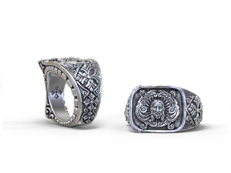 Detailgetreuer Christlicher Ring von GreyWolfJewellery