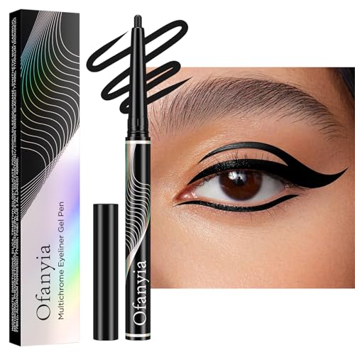 Greyghost Retractable Eyeliner Multichrome Eyeliner Pencil, Eye Liner Waterproof Smudge Proof Metallic Eyeliner Pen 24h Long-Lasting Gel Eyeliner High Pigmented Eyeliner Pencil (#5 Black) von Greyghost