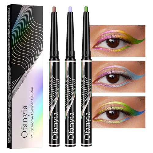 Greyghost 3 Pcs Retractable Eyeliner Multichrome Eyeliner Pencil, Eye Liner Waterproof Smudge Proof Metallic Eyeliner Pen 24h Long-Lasting Gel Eyeliner High Pigmented Eyeliner Pencil (Set A) von Greyghost