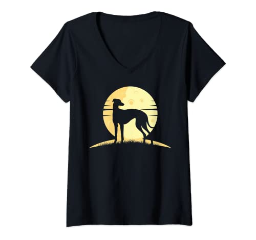 Damen Englischer Windhund Design T-Shirt mit V-Ausschnitt Damen Englischer Windhund Design T-Shirt mit V-Ausschnitt von Greyhound Dog Bekleidung 5