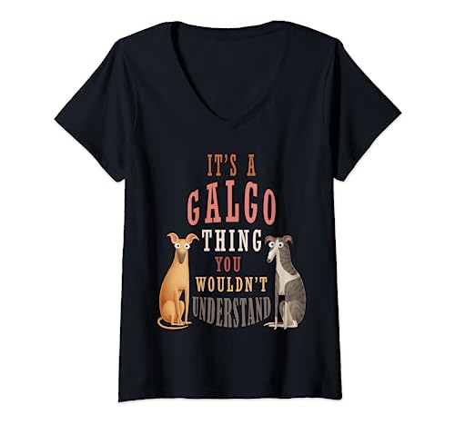 Damen Lustiges Galgo-Liebhaber-Geschenk für alle Hundeliebhaber. Stilvolles Design T-Shirt mit V-Ausschnitt Damen Lustiges Galgo-Liebhaber-Geschenk für alle Hundeliebhaber. Stilvolles Design T-Shirt mit V-Ausschnitt von Greyhound Galgo Iggy funny dog lovers Tees
