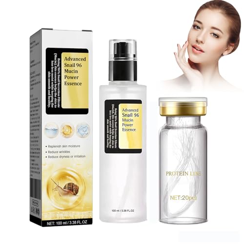 Grgowe Snail Mucin Serum,Schnecke Mucin 92 Creme,Mucin Power Essence,Snail Mucin 96 Essence,Gesichtsserum Mit Schneckenschleim,Mit 20 Face Lifting Aufkleber,resorbierbarer Kollagenfaden von Grgowe