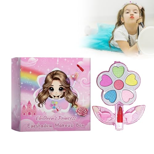 Lazy Kinder Lidschatten Makeup Palette,Kinder 6 Farben Lidschatten,Kinderlidschatten Mit Lidschattenstift,Kinderlidschatten Mit Lippenstift,Für Strahlende Und Kreative Looks Für Mädchen Ab 5 Jahre von Grgowe