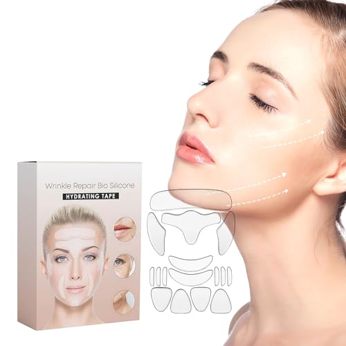 Wrinkle Repair Bio Silicone Hydrating Tape,Anti Falten Stirn Pad,Anti-Falten-Pads Silikon,Anti Falten Pads Facial Patches,Wiederverwendbar Gesicht Stirn Patch Gesicht Schlafmasken Abdeckung von Grgowe